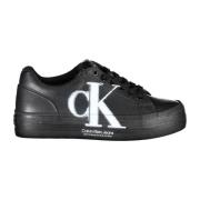 Sportieve zwarte damessneakers met logoprint Calvin Klein , Black , Da...