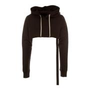 Stijlvolle Cropped Hoodie met Koord Rick Owens , Black , Heren