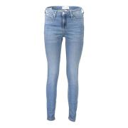 Blauwe Skinny Jeans met Gewassen Effect Calvin Klein , Blue , Dames