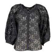 Zwarte Blouse met Lange Mouwen Vrouwen Desigual , Black , Dames