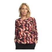 Rode Cirkel Lange Mouw Blouse 2-Biz , Multicolor , Dames