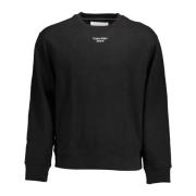 Zwarte Heren Sweatshirt Lange Mouw Print Calvin Klein , Black , Heren