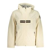 Sportieve Hoodie Jas Beige Waterdicht Rits Napapijri , Beige , Heren