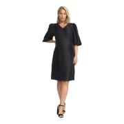 Zwarte Nadia Feestjurk met V-hals 2-Biz , Black , Dames