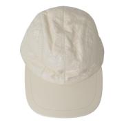 Elegante witte lamsvacht baseballpet Dolce & Gabbana , White , Heren