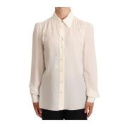 Zijden Top in Off White Dolce & Gabbana , White , Dames