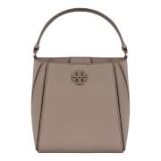 Stijlvolle Bucket Tas met Logo Detail Tory Burch , Beige , Dames