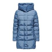 Gewatteerde Winterjas met Capuchon Only , Blue , Dames