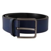 Blauw Kalfsleer Zilveren Metalen Gesp Klassieke Riem Dolce & Gabbana ,...