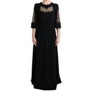 Zwart Bloemen Maxi Jurk Dolce & Gabbana , Black , Dames