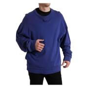 Royal Blue Crewneck Sweater Dolce & Gabbana , Blue , Heren