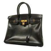 Pre-owned Leather handbags Hermès Vintage , Black , Dames