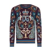 Multicolor Cashmere Trui Dolce & Gabbana , Multicolor , Heren