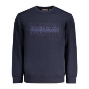 Blauwe Sweatshirt met Print en Lange Mouwen Napapijri , Blue , Heren