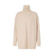 Angelo Sweater met hoge hals detail Max Mara , Beige , Dames