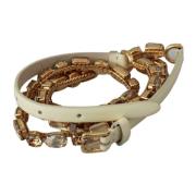 Kristalversierde leren riem Dolce & Gabbana , Beige , Dames