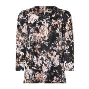 Multicolor 3/4 Mouwen Blouse met Flora Print IN Front , Multicolor , D...