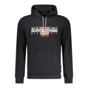 Hoodie Zwart Lange Mouw Napapijri , Black , Heren