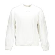 Witte Heren Sweatshirt Lange Mouw Print Calvin Klein , White , Heren