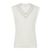 Gebreid vest voor mannen Eleventy , White , Heren