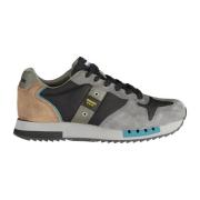 Sportieve Grijze Veterschoenen met Contrastdetails Blauer , Gray , Her...