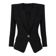 Grain de poudre 1-knoops jasje Balmain , Black , Dames