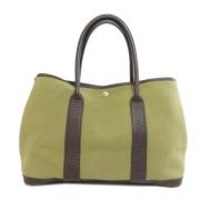 Pre-owned Canvas handbags Hermès Vintage , Green , Dames