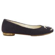 Pre-owned Wool flats Chanel Vintage , Black , Dames