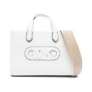 Logo Tote Bag in Optic White Michael Kors , White , Dames