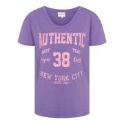 Vintage Katoenen Tee met Grafische Print American Dreams , Purple , Da...