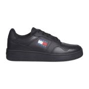 Retro Zwarte Sneakers voor Mannen Tommy Jeans , Black , Heren