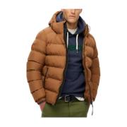 Capuchon Sport Puffer Jas Superdry , Brown , Heren