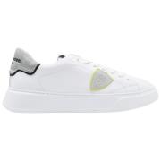 Lage Tempel Sneakers in Wit Zilver Philippe Model , White , Heren