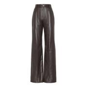 Bruine imitatieleren rechte broek MVP wardrobe , Brown , Dames