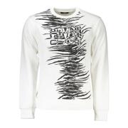 Witte Sweatshirt met Print en Lange Mouwen Cavalli Class , White , Her...