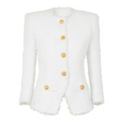 Aansluitend tweedjasje Balmain , White , Dames