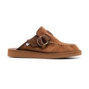 Bruine Leren Loafers met Logo Suicoke , Brown , Heren