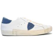 Lage Sneakers in Wit en Blauw Philippe Model , White , Heren