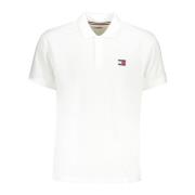 Wit Poloshirt met Korte Mouwen en Geborduurd Logo Tommy Hilfiger , Whi...