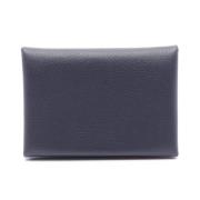 Pre-owned Leather wallets Hermès Vintage , Blue , Dames