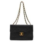 Pre-owned Leather chanel-bags Chanel Vintage , Black , Dames