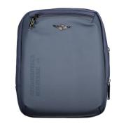 Blauwe Schoudertas met Laptoptas Aeronautica Militare , Blue , Heren