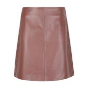 Bruine leren minirok Max Mara Weekend , Brown , Dames