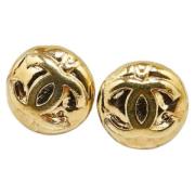 Pre-owned Metal earrings Chanel Vintage , Yellow , Dames