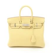 Pre-owned Leather handbags Hermès Vintage , Yellow , Dames