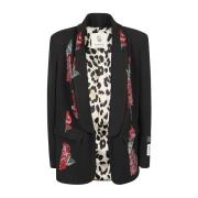 Zwarte blazer met Swarovski rozen 5Progress , Black , Dames