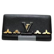 Pre-owned Leather wallets Louis Vuitton Vintage , Black , Dames