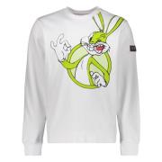 Maxi Print Katoenen Sweatshirt Iceberg , White , Heren