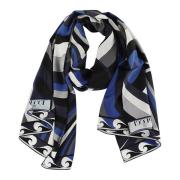 Navy Crepe de Chine Hijab Emilio Pucci , Multicolor , Dames