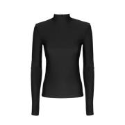 Zwart shirt met lange mouwen en hoge hals MVP wardrobe , Black , Dames